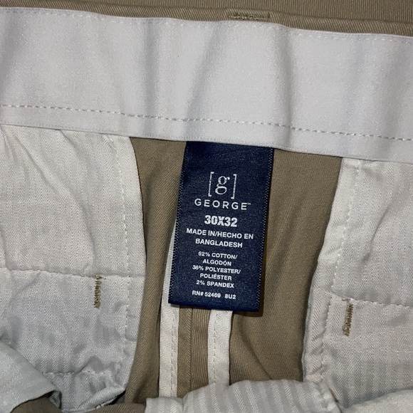 George Men’s Khaki Pants Straight Leg 30 x 32 - Picture 7 of 8